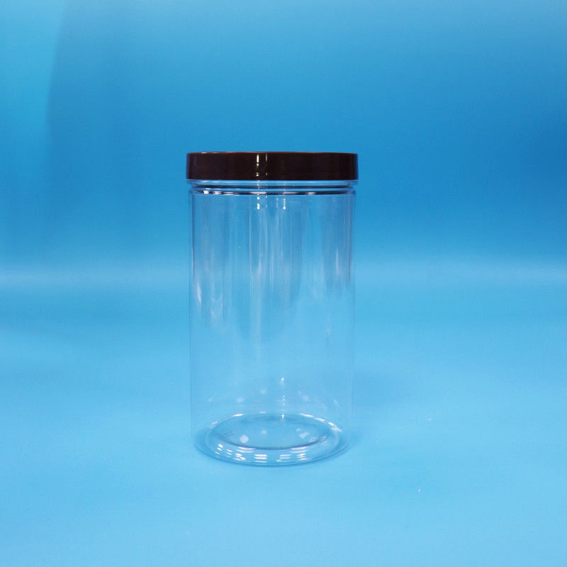 Пластмассовый круглый прозрачный ПЭТ закуски Фрукты Продовольствие Конфеты банки Нормальный винтовый верхний колпачок