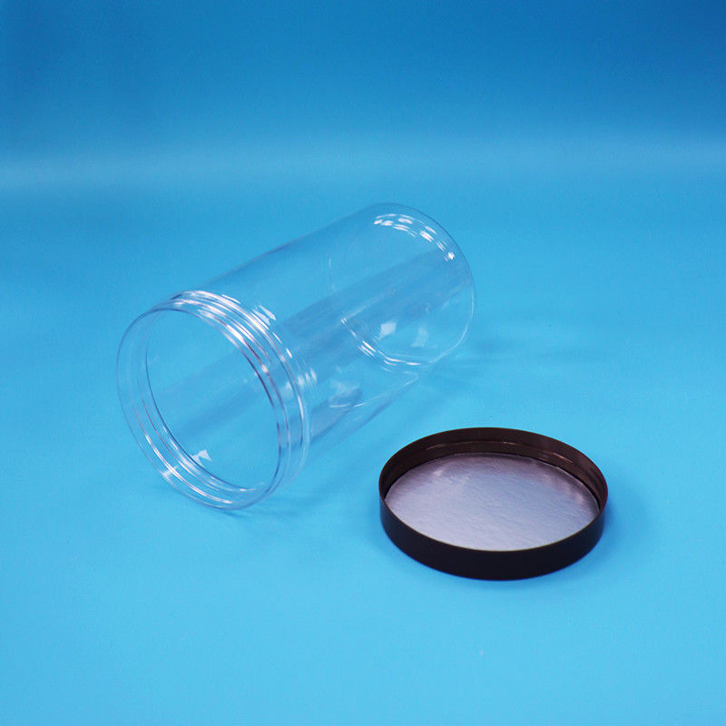 Пластмассовый круглый прозрачный ПЭТ закуски Фрукты Продовольствие Конфеты банки Нормальный винтовый верхний колпачок