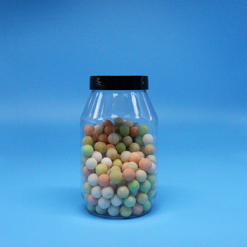 Печенье Конфеты высокое качество Прозрачный круглый широкий рот ПЭТ Пластиковая банка винтовая крышка