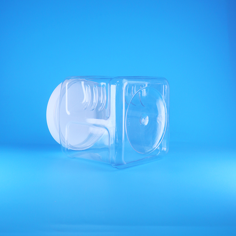 Квадратные безвоздушные ПЭТ-банки с завинчивающейся крышкой, прозрачные пластиковые банки с захватом для сладких орехов, фруктов, детского питания