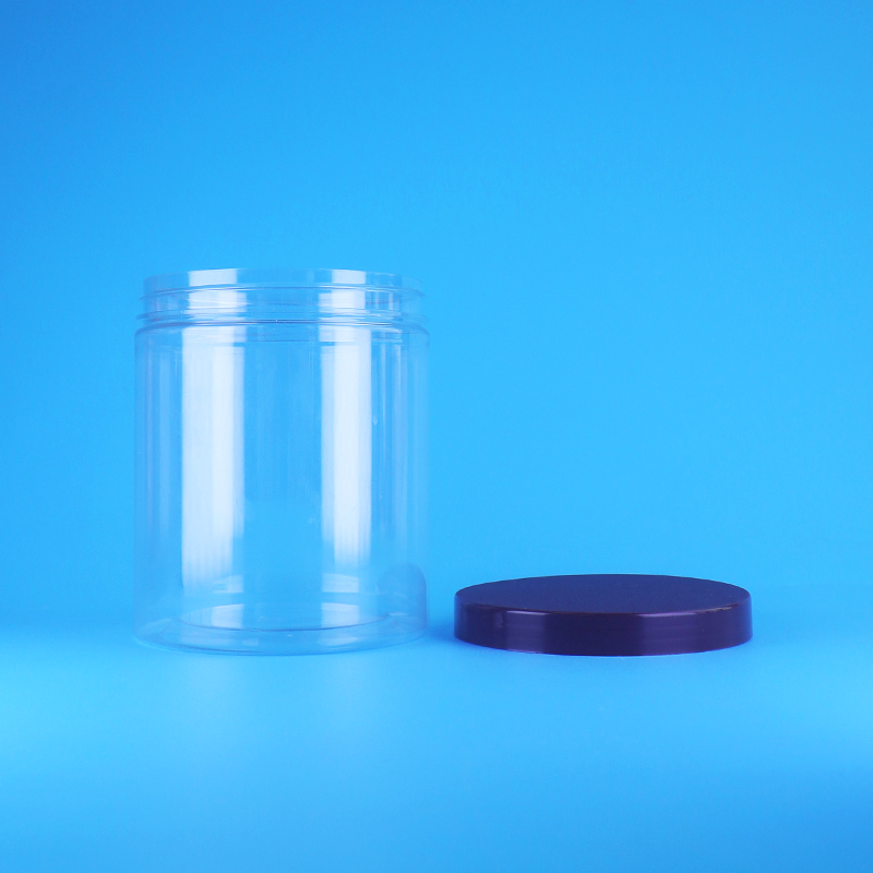 Герметичная винтовая плоская крышка Круглые прозрачные пластиковые банки из ПЭТ для сладких сухофруктов, не содержат BPA, индивидуальный дизайн для сушеных продуктов