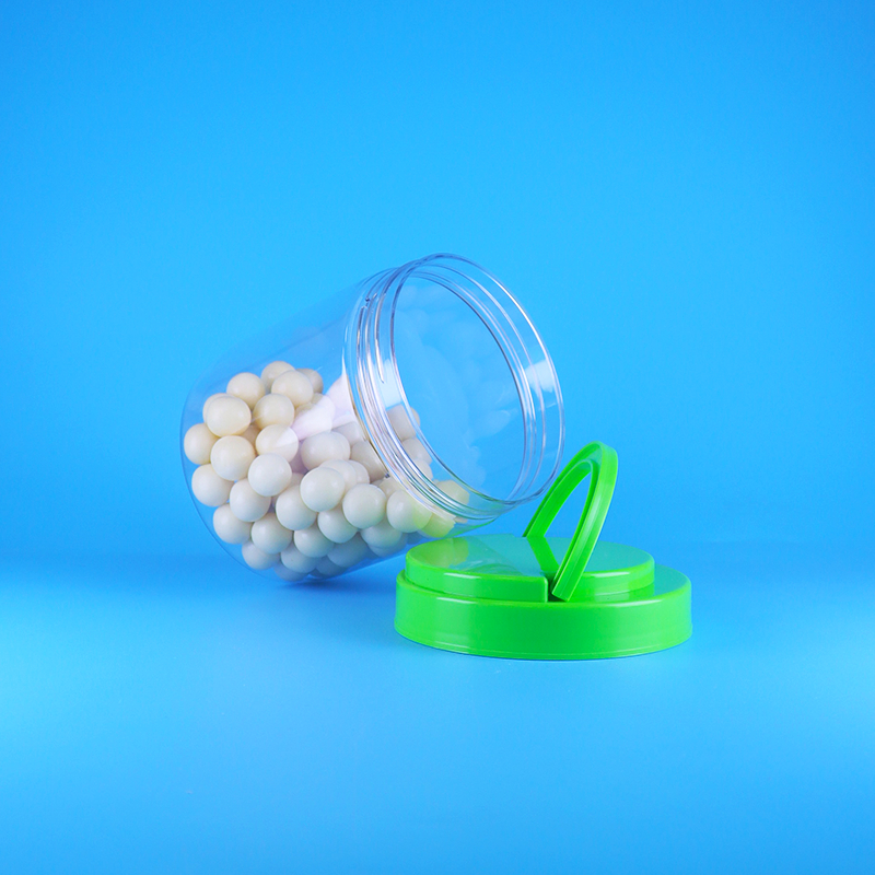 Пластиковая прозрачная круглая банка для арахисового масла из ПЭТ, герметичная, с крышкой и ручкой, не содержащая бисфенол А