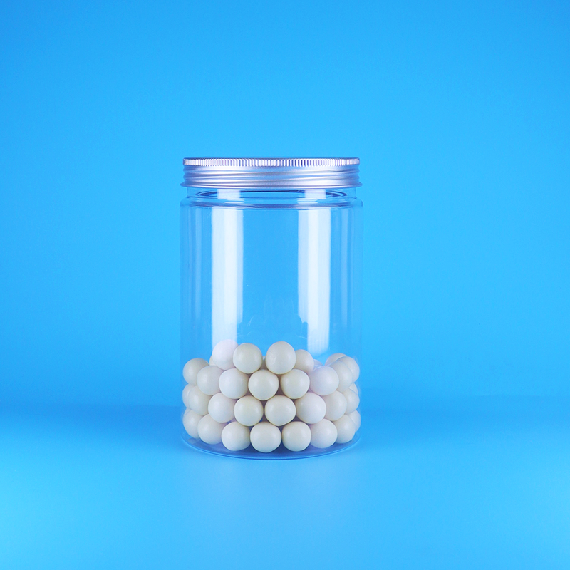 Прозрачная пластиковая банка ПЭТ с широким горлышком для детского питания, конфет, высокая круглая банка, алюминиевая плоская крышка