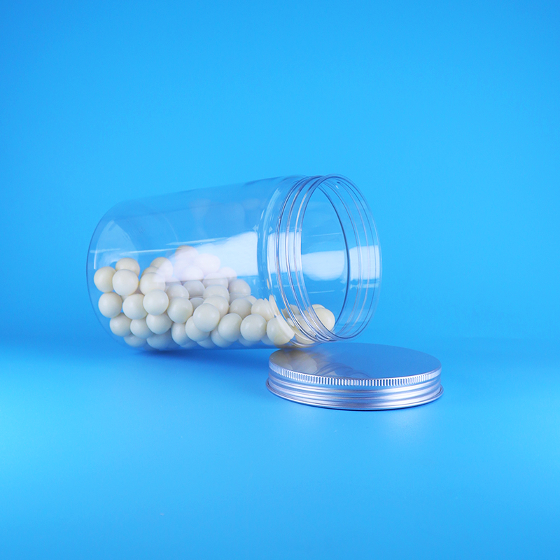 Прозрачная пластиковая банка ПЭТ с широким горлышком для детского питания, конфет, высокая круглая банка, алюминиевая плоская крышка