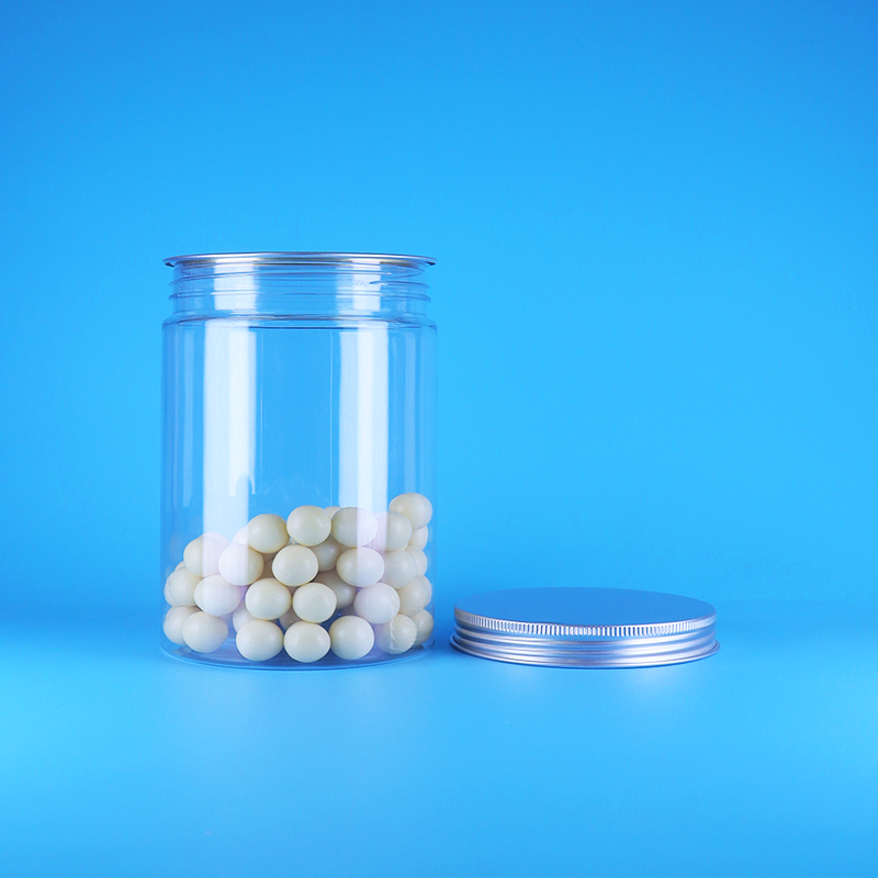 Прозрачная пластиковая банка ПЭТ с широким горлышком для детского питания, конфет, высокая круглая банка, алюминиевая плоская крышка