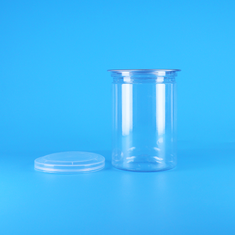 Прозрачные круглые пластиковые банки из ПЭТ-пластика для конфет, йогурта, детского питания, печенья, крышка из полиэтилена, не содержащие бисфенол А