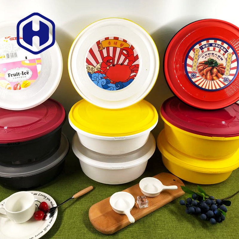 Thermoformed фаст-фуд IML принимает прочь упаковывая пластиковый поднос с доказательством утечки крышки 1300ml