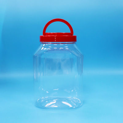 Прозрачная пластиковая банка ПЭТ с широким горлышком для упаковки продуктов: лапши, печенья, конфет