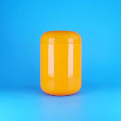 Герметичные оранжевые круглые пластиковые банки ПЭТ для печенья и сладкой ваты с завинчивающейся оранжевой крышкой