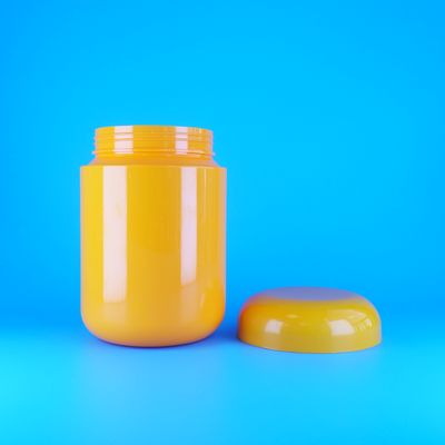 Контейнеры для печенья и конфет из оранжевого пищевого пластика PET с плоской крышкой-закруткой