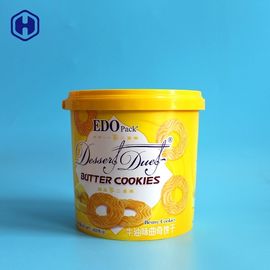 Креам ведро печенья ИМЛ подгоняет желтый пустой пластиковый контейнер цилиндра