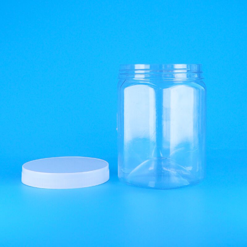 Шестиугольная прозрачная пластиковая банка из ПЭТ для печенья, орехов пекан, сушеных французских картофеля, белая плоская крышка