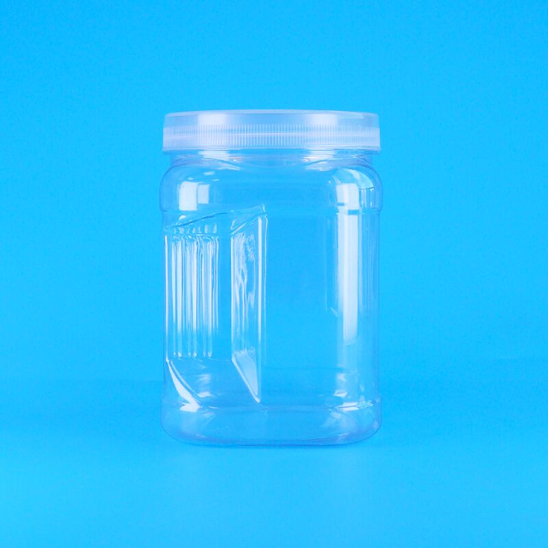 Квадратный прозрачный пластиковый склад для домашних животных, сцепление с медведем, печенье, молоко, дата, клюквенные печенье, банки