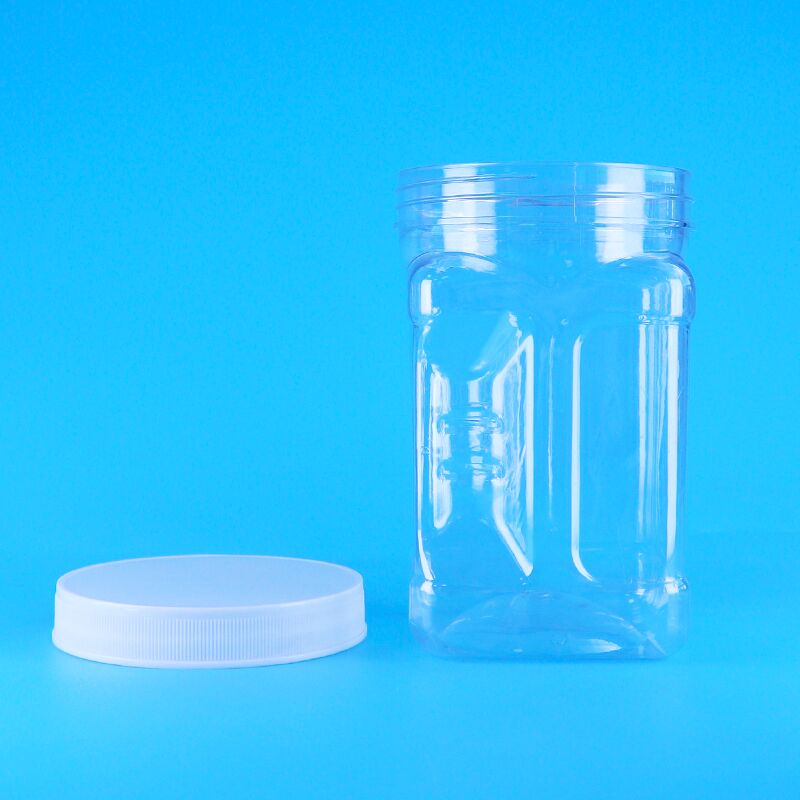 Печенье с начинкой из кунжутной кукурузной муки, ПЭТ-банка с прозрачной пластиковой крышкой с винтом, квадратным захватом, без BPA