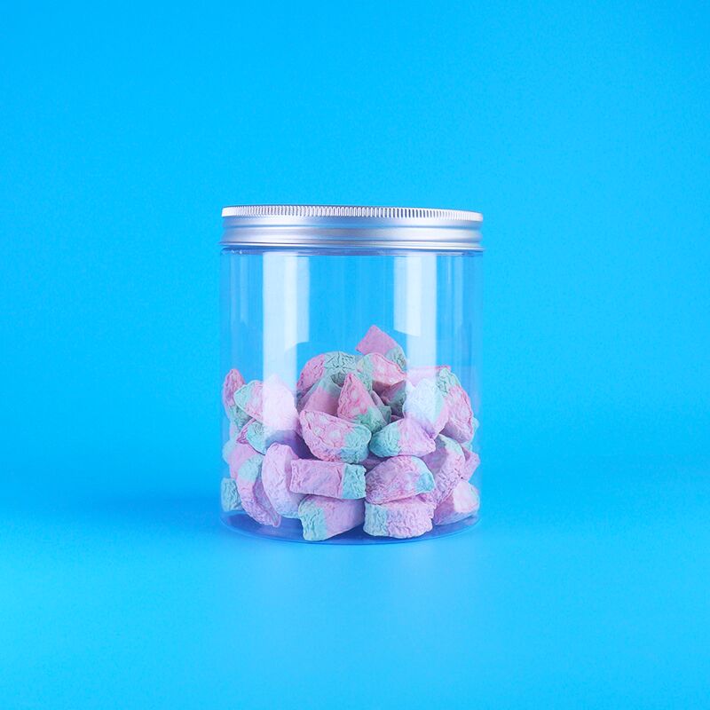 Прозрачная круглая пластиковая банка из ПЭТ для слив, конфет Skittles, фруктового желе, пирожных из маша, крышка с резьбой