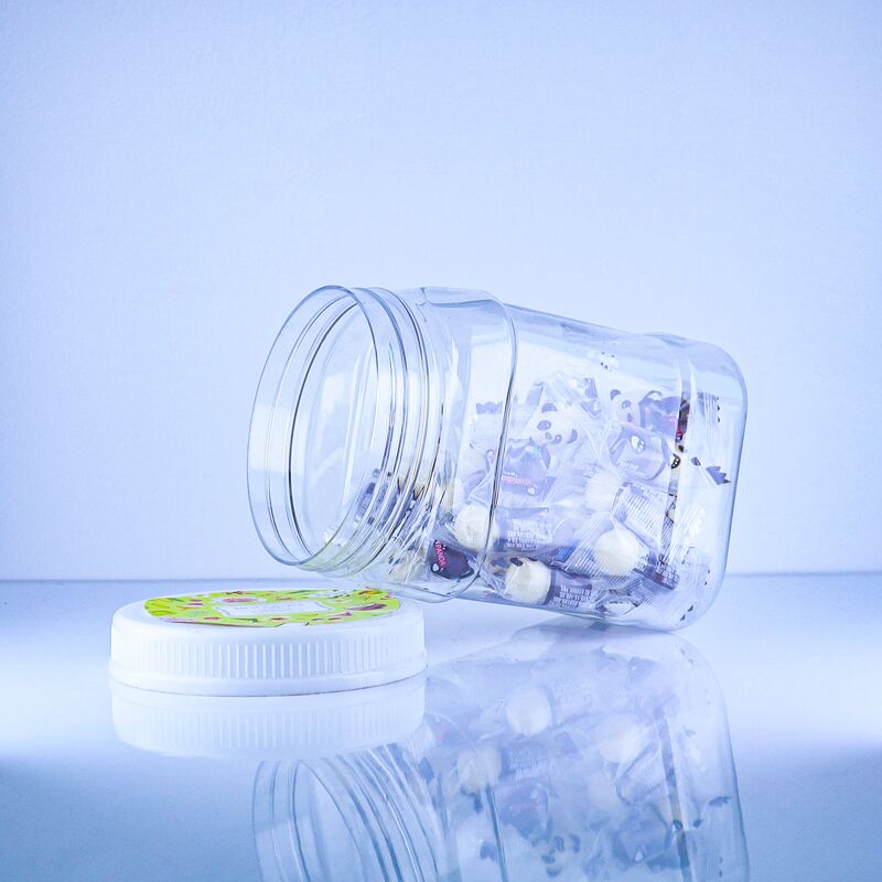 Пластиковая банка из ПЭТ-пластика квадратной формы с герметичной крышкой для печенья из китайского ямса, прозрачная, с завинчивающейся крышкой