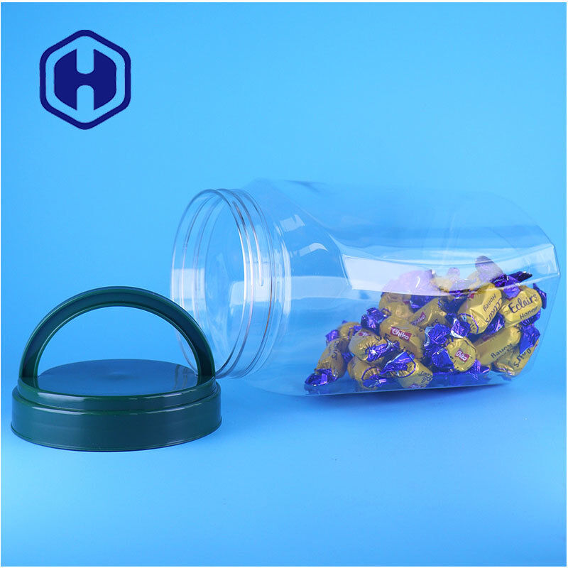 Bpa Free PET Transparent Plastic Jar Coffee Spices Nuts Instant Foods With Custom Lids