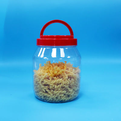 Конфеты печенье широкий рот ПЭТ пищевого качества Прозрачная цилиндрическая банка винт Красный крышка