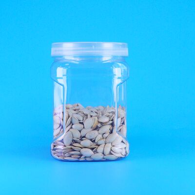 ПЭТ квадратные прозрачные крышки с винтом для пластиковых контейнеров для хранения риса, пшеницы, крекеров