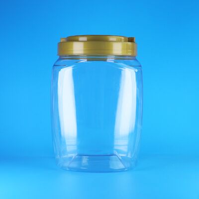 Прозрачная квадратная ручка плоская крышка пластиковая ПЭТ сладости печенье сухое питание детское питание банки