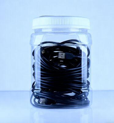 Пластиковая банка из ПЭТ-пластика квадратной формы с герметичной крышкой для печенья из китайского ямса, прозрачная, с завинчивающейся крышкой